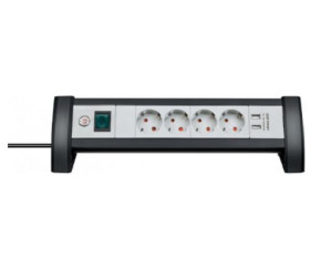 Przedłużacz 2m 4 gniazda Przedłużacz z gniazdami typ Schuko CEE 7/7 niemieckie Schuko/francuskie