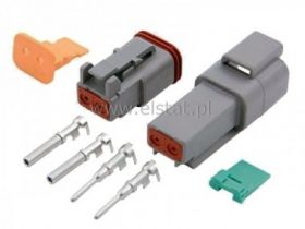 Złącze DEUTSCH wtyk i gniazdo 2 PINY ( kpl.)