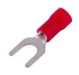Końcówka widełkowa izolowana 1,5 M5 czerwona 100szt SGE KWR5s