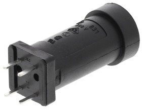 Oprawa bezpiecznikowa do montażu na płycie drukowanej Montaż na płytce drukowanej rozmiar: 5 x 20mm 6.3A 250V ac