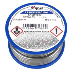 Tinol LC60 Fi.3.0mm 0.25kg Cynel z topnikiem 0824