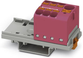 Distribution block, push-in connection, 0.2-6.0 mm², 7 pole, 32 A, 6 kV, pink, 3273609