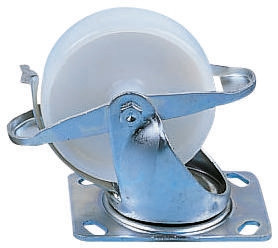 Koło samonastawne średnica kabla 100mm Płyta Flexello 230kg wysokość całkowita 125mm