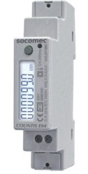 Miernik energii 1 -fazowy Socomec 1, 65 Hz, 99.99 A, 99.99 kW, 99.99 kvar, 999.9 V, 999999.9 kWh, 999999.9 kvarh
