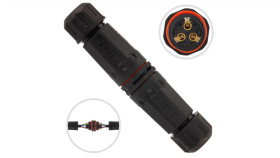 Mufa Z Dławikami 3X4mm2 Ip68 Pa66 250V Prosta Czarna Neku