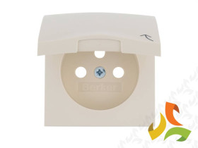 BERKER B.KWADRAT Płytka czołowa do gniazda z uziemieniem z pokrywą IP44 krem połysk 3965898992 HAGER