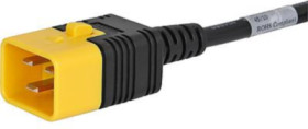 Device connection cable, International, C20-plug, straight on C19 socket, straight, H05VV-F3G1.5 mm², black, 1 m, 6051.2147