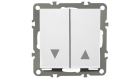 Quadra Włącznik Wyłącznik Żaluzjowy Roletowy Biały