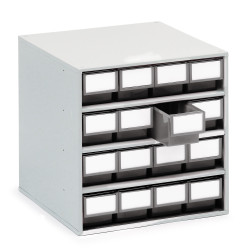 Regał szufladkowy, kolor: Szary, materiał: Plastik, 395mm x 400mm x 400mm, Treston