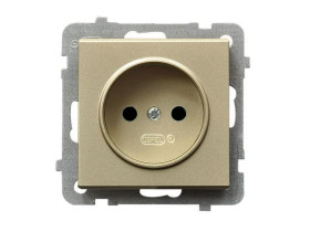 SONATA Gniazdo pojedyncze bez uziemienia szampański złoty GP-1R/m/39 OSPEL