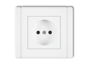 FLEXI Gniazdo pojedyncze bez uziemienia (bez przesłon torów prądowych) biały FGP-1 KARLIK
