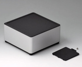 Aluminum enclosure, (L x W x H) 140 x 140 x 70 mm, black (RAL 9005), IP40, ES146059