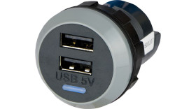 Ładowarka samochodowa Dual USB, wej: 9 → 32V dc, wyj: 5V dc, USB typ A, 3A