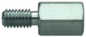 Hexagon spacer bolt, external/internal thread, M2.5/4-40 UNC, 5.4 mm, steel, 21054921/7,5