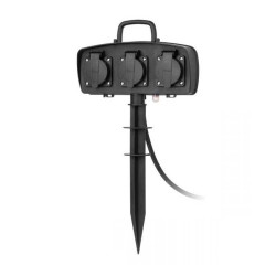 PRZEDŁUŻACZ OGRODOWY NA NÓŻCE 3-GN. 1,5m REBEL IP44