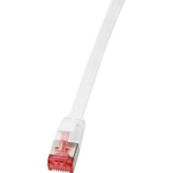 LogiLink CF2051S CAT 6 U/FTP Slim Flat Patch Cable 2m White Gold Plate Connector