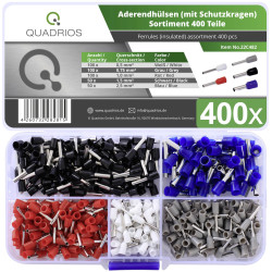 Quadrios 22C482 Ferrule Set 400 Pcs High-Purity Copper Tin-Coated
