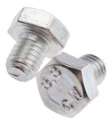 Śruba z łbem sześciokątnym gwint M8 10mm skok 1.25mm Stalowe Sześciokątny Powlekane jasnym cynkiem RS PRO