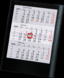 2027/2028 table-top insert calendar, black