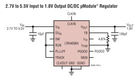 Low V, 8A DC/DC μModule (Power Module) Regulator with Tracking, Margining, and Frequency Synchronization