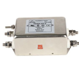 Filtr EMC 30A 1-fazowy 200kΩ 115/250 V AC 50/60Hz 2*1,5 mH RS PRO Montaż w obudowie