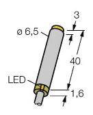 Turck Czujnik indukcyjny nie podtynkowy PNP, Zamykający NI3-EH6,5-AP6X