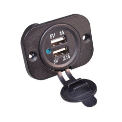 Ładowarka USB montażowe 12V(led) 5V 2,1+1A(gniazdo USB)