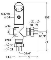 Turck Przełącznik 1 szt. PS001D-501L-LI2UPN8X-H1141 0 bar do 1 bar
