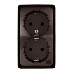 BERG Gniazdo podwójne schuko n/t 2x2P+Z 16A brązowy 3738-05