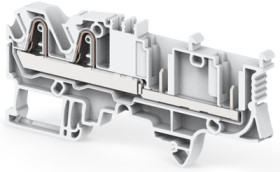PI spring terminal block, push-in spring connection, 4.0 mm², 4 pole, 30 A, 8 kV, gray, 1SNK806010R0000