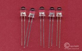 DIODA NADAWCZA IR (PODCZERWIEŃ) 5mm 1,6V 70mA 126mW 850nm OSI3CA5111A (5 SZTUK)