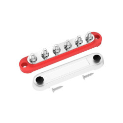 Listwa blok masy BUSBAR 6xM8 150A czerwony