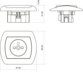 TREND Gniazdo pojedyncze bez uziemienia (przesłony torów prądowych) beżowy 1GP-1p KARLIK