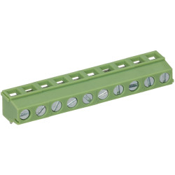 TruConnect 211751 5.08mm 90deg 10 Way Low Profile Rising Clamp Terminal Block