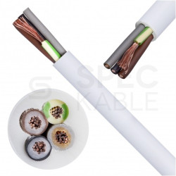 Kabel mieszkaniowy OMY / H03VV-F 4x0,5mm2 biały 300/300V giętki linka Elektrokabel