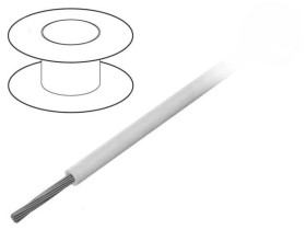 3051-WH005 Przewód na rolce 30,5m linka Cu 22AWG PVC biały 300V