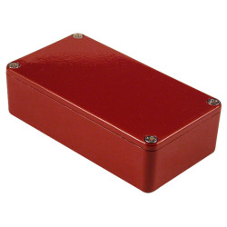 Hammond 1590BRD Aluminium &#x27;Stomp Box&#x27; Enclosure Red (112 x 60 x 31mm)