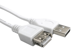 Kabel USB Złącze A USB A Złącze B USB A dł. 3m Przewód USB USB 2.0 kolor: Biały