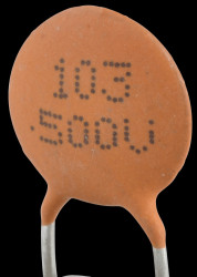 Ceramic capacitor, 22 pF, 10 %, NPO, 500 V, RM 5