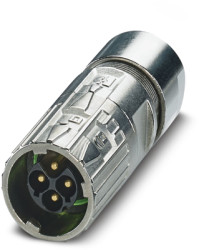 Plug, M17, 4 pole, crimp connection, ONECLICK quick locking system, straight, 1629004