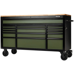Draper 10368 BUNKER&#xAE; 15 Drawer Workbench Roller Tool Cabinet, 61&quot;, Green