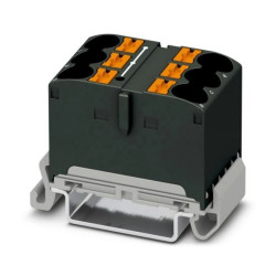 Blok rozdzielczy PTFIX 6X10/S-NS35A BK, czarne złącze przemysłowe - 6 punktów przyłączeniowych o przekroju 10mm2 /10szt./