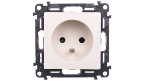 Valena Life Gniazdo Pojedyncze Z/U 2P+Z Z Przesłonami Kremowy 753280