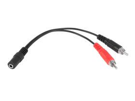 Kabel gniazo jack 3.5-2xRCA 20cm