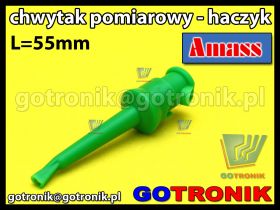 Chwytak pomiarowy haczyk L=55mm zielony