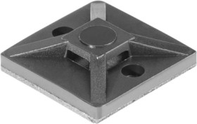 Cable fastener, for magnetic use, PA, black, self-adhesive, (L x W x H) 19 x 19 x 4.3 mm, 151-04462