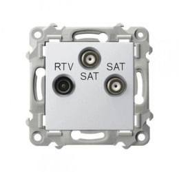 SZAFIR Gniazdo RTV-SAT z dwoma wyjściami SAT biały GPA-Z2S/m/00