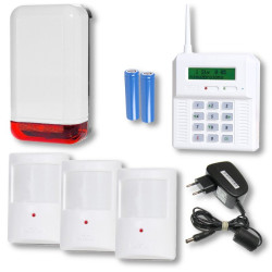 Zestaw alarmowy CB32GZ + 3 czuj + sygnalizator bezprzewodowy ELMES.