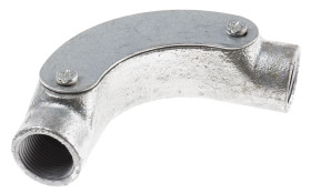 Łącznik do kanałów kablowych RS PRO 20mm Złącze kątowe z wziernikiem inspekcyjnym Stal Srebrny