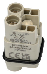 Wkładka złącza dużej mocy 2-pinowe HARTING 40A Męski Śruba Proste